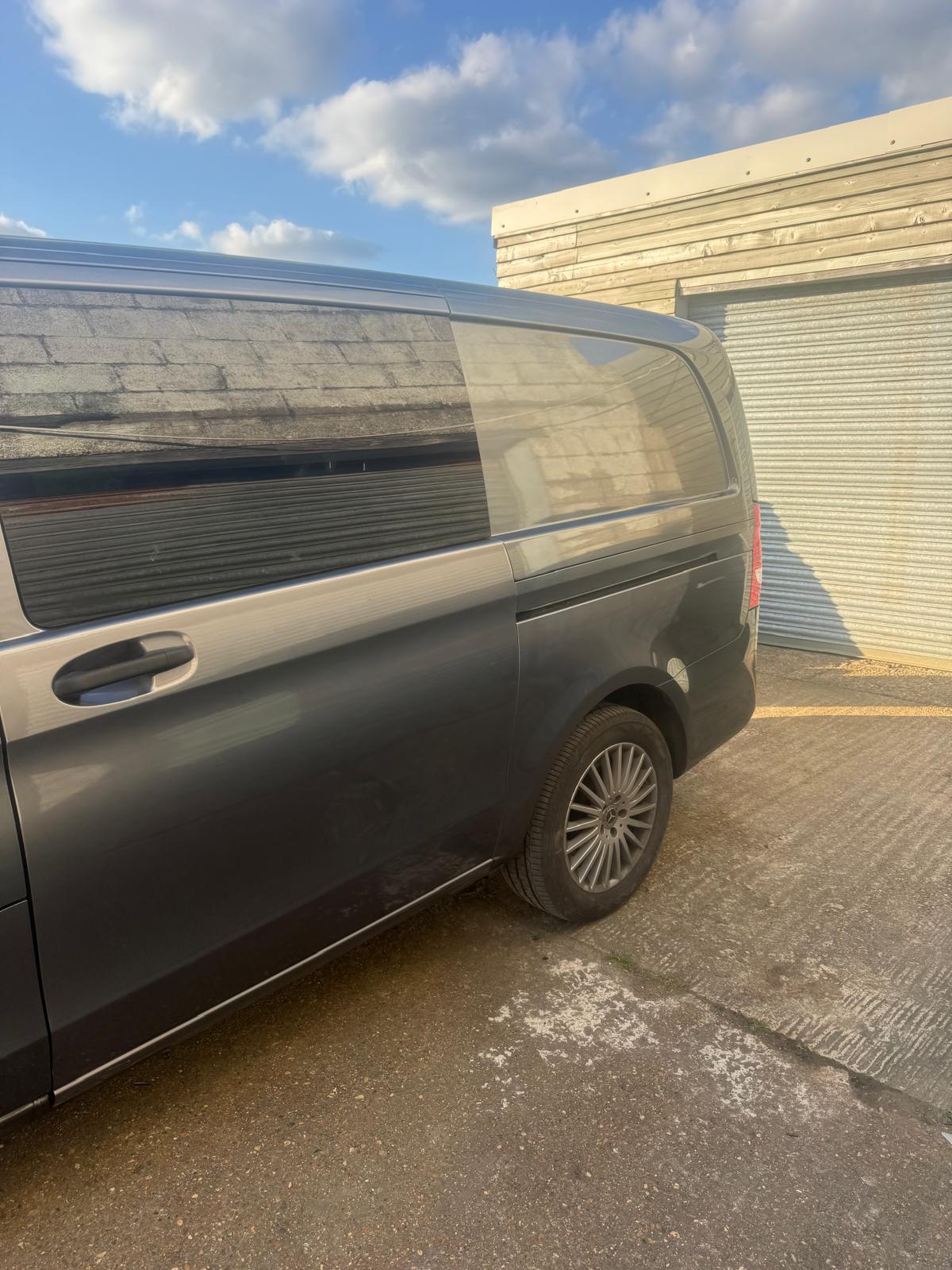 Mercedes Vito side panel dent repair — After