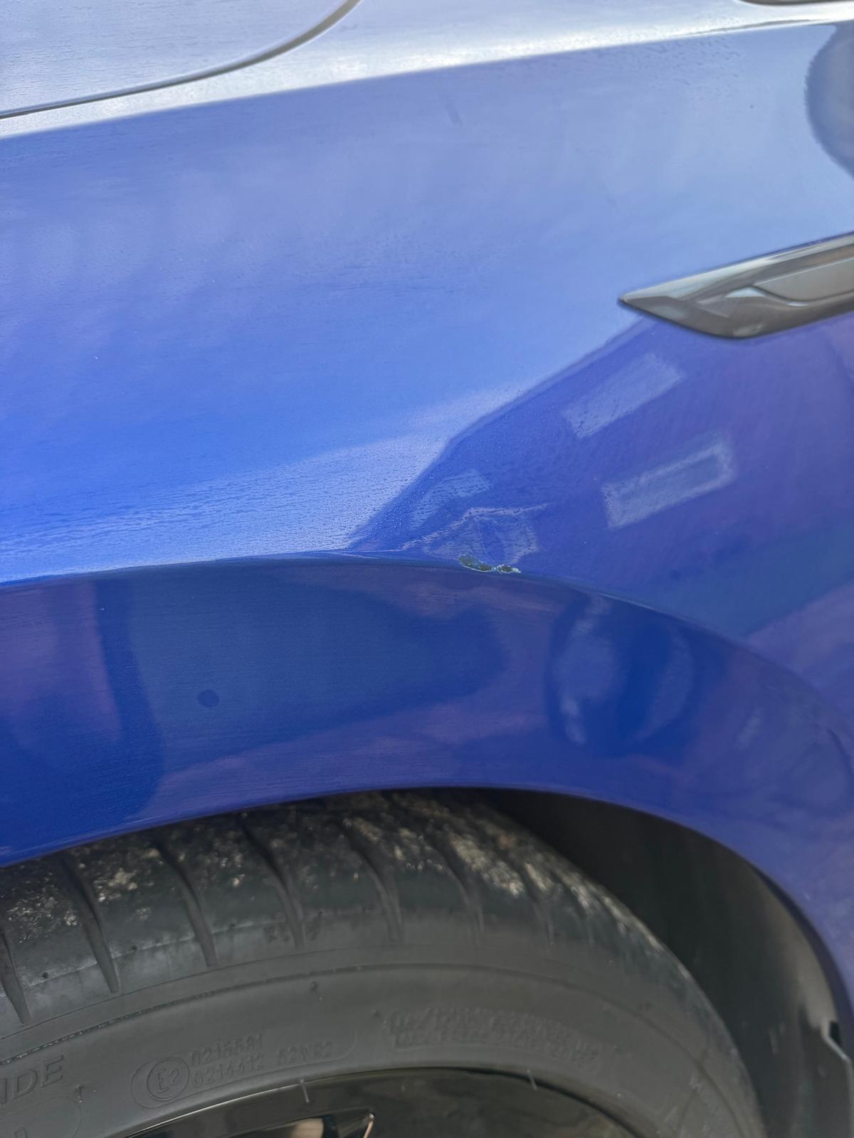 VW Golf R rear arch chip & polish — Before