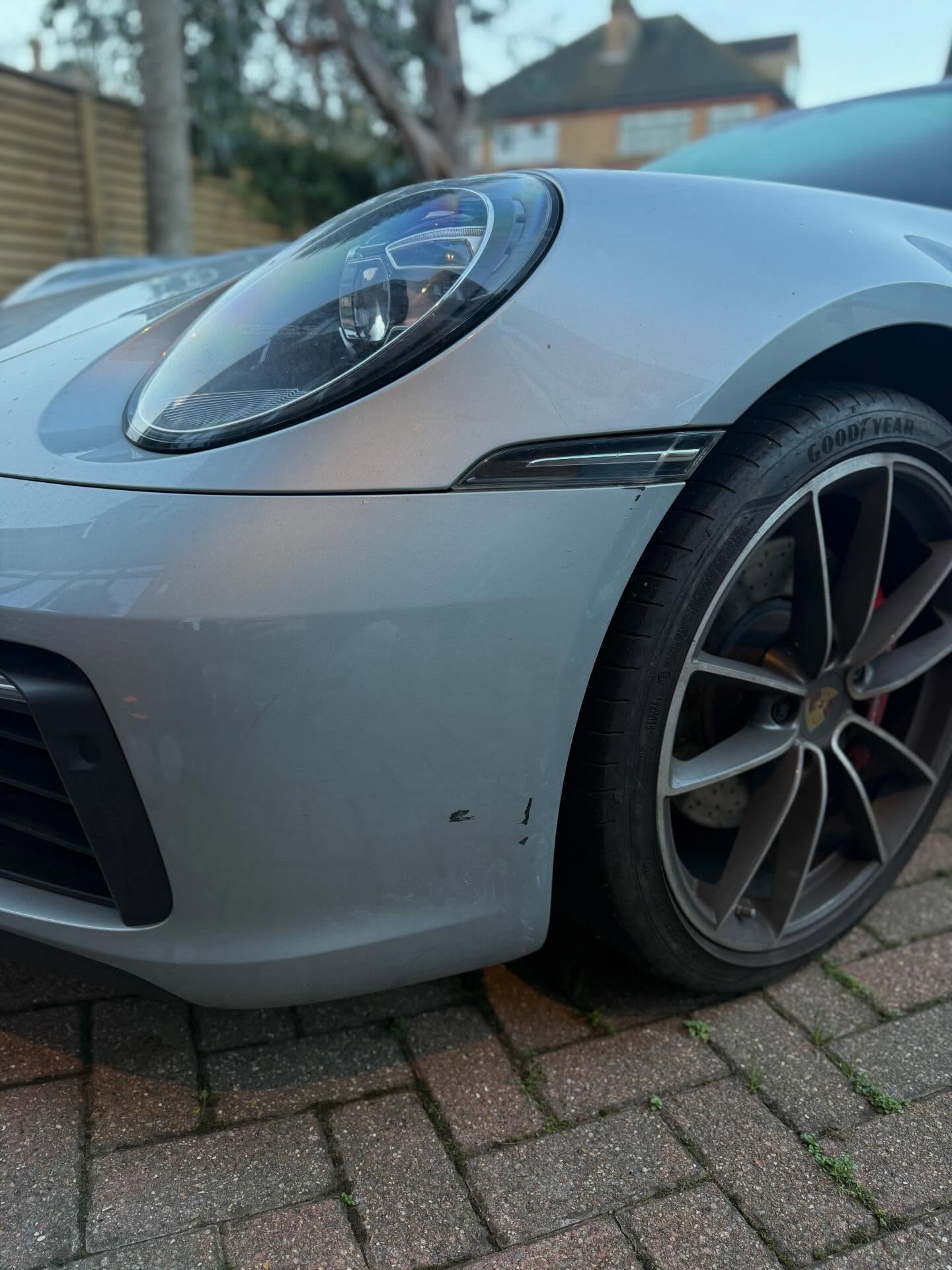 Porsche bumper scuff repair