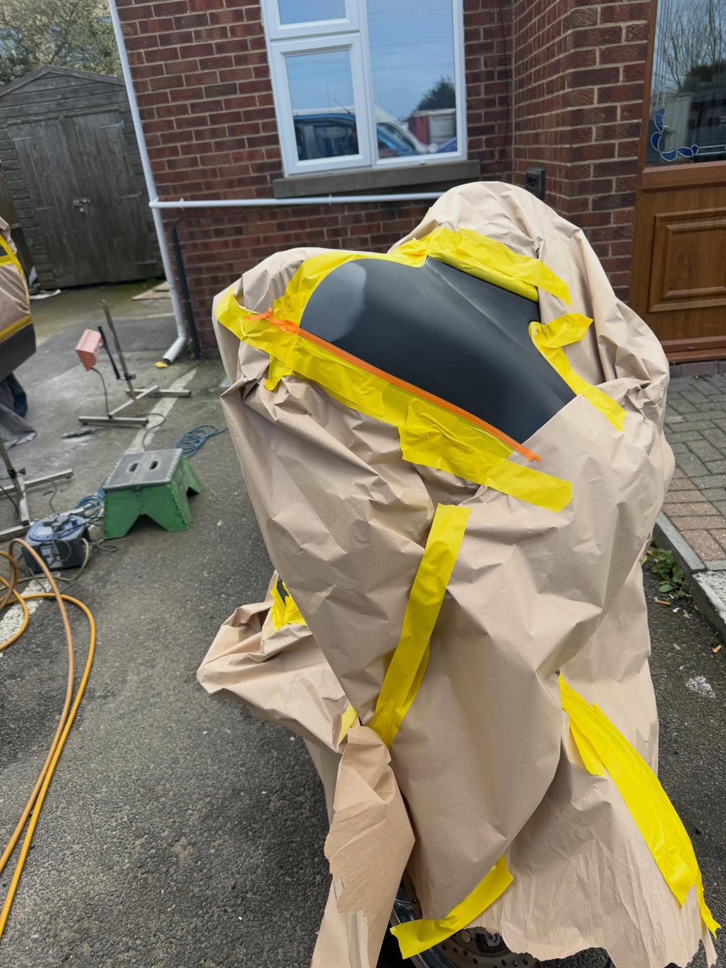 Wing mirror masking and prep